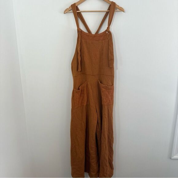 Bucket List Moxie Relaxed Cotton Jumpsuit Size Large Wide Leg - Picture 5 of 12